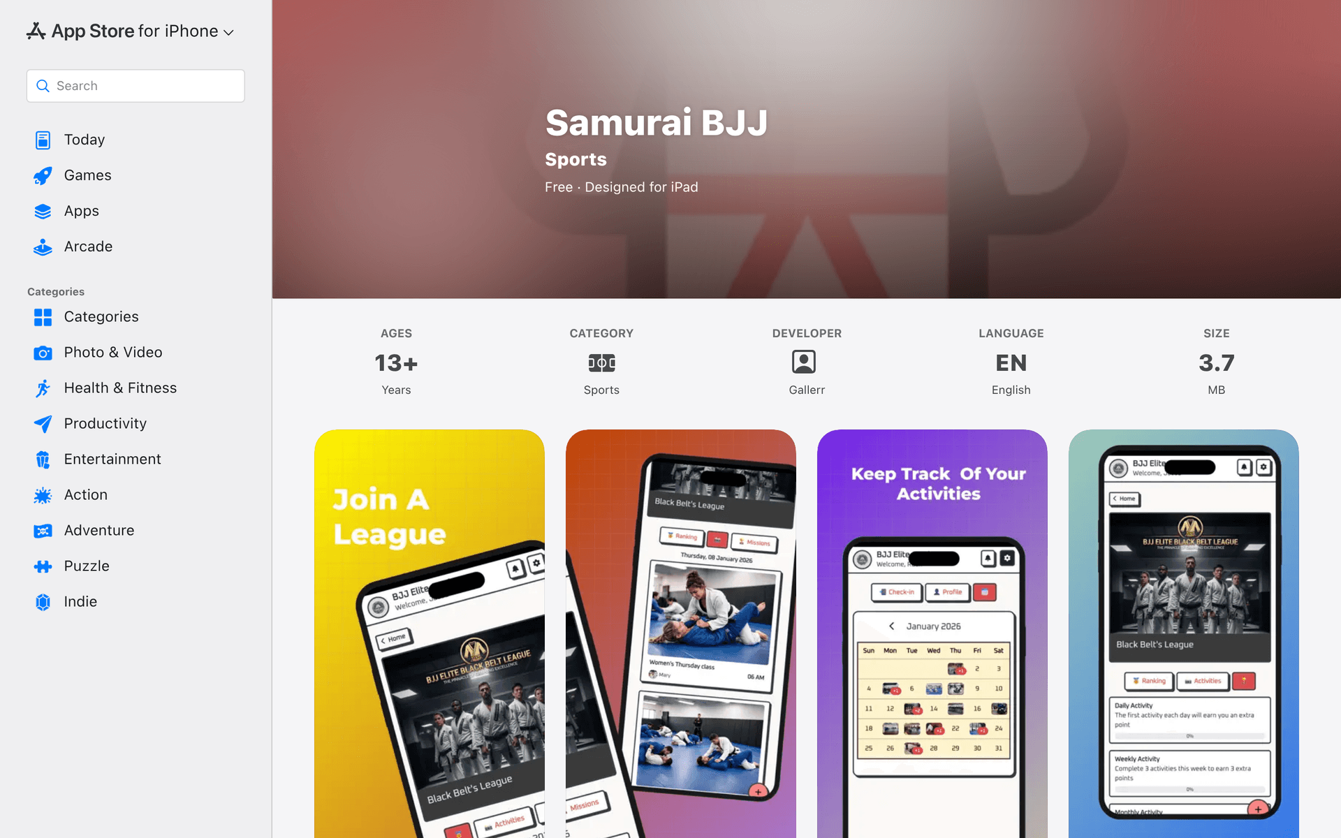 Samurai BJJ platform preview